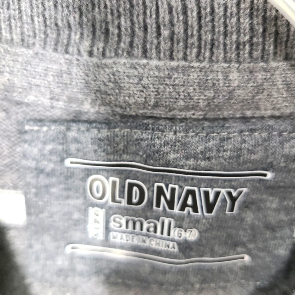 Old Navy Kids Boys Child Gray‎ White Crewneck Sweater Size 6 Casual